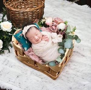 Cesta de bebé de ratán duradera tejida a mano para fotografía de recién nacido Vintage sesión de fotos infantil Poser elegante cuna de bebé-para decoración de dormitorio - Product Image 1