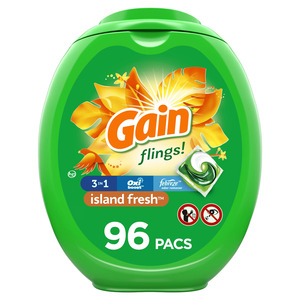 Gain Flings Island Fresh, 96 Count Laundry Detergent Pacs