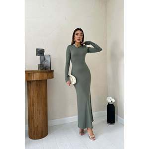 Robe longue moulante kaki - Kaki - Product Image 1