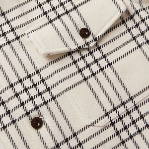 Veste de travail à manches longues pour hommes personnalisée OEM Surchemise en flanelle Chemise décontractée avec 2 poches poitrine Logo personnalisé Veste classique - Product Image 5