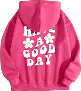 Sudadera con Capucha de Felpa para Mujer, Estilo Casual de Invierno, Tejida, Oversize, con Estampado Gráfico de Letras - Product Image 1