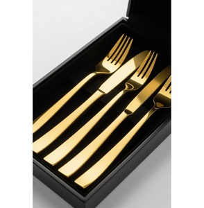 Service de couverts en acier inoxydable fini or, ajoutant une touche de luxe et de style aux repas quotidiens et aux grandes occasions - Product Image 6