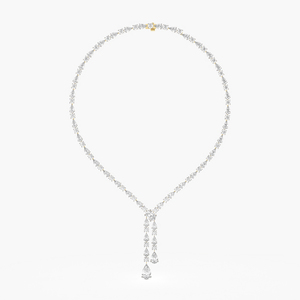 Collier goutte de poire en diamant de laboratoire intemporel en or jaune 18 carats (32.65 ct. Tw.) - Product Image 3