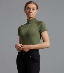 Top de Equitación para Mujer, Elegante, Atlético, Tejido Elástico, Absorbe la Humedad, Transpirable, Cómodo, Ligero, de Alto Rendimiento - Product Image 1