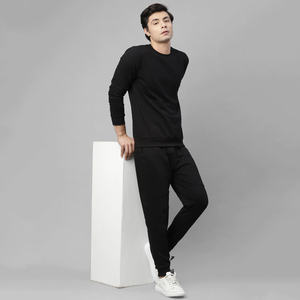 Survêtement personnalisé à la mode avec doublure en polaire Sweat-shirt à col rond et pantalon de jogging ensemble pour Fitness Gym Streetwear décontracté - Product Image 2