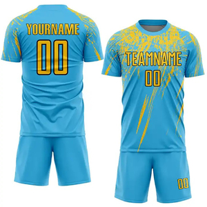 Nuevo uniforme de fútbol GSM 150, tela ligera, 100% poliéster, camiseta de fútbol, chándales estampados, camiseta de fútbol, servicios OEM - Product Image 4