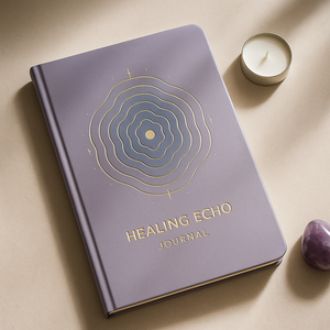 Diario de Sanación LABON Echo, Cuaderno Premium de Tapa Dura Color Lavanda, Diseño de Círculos Radiantes con Lámina Dorada para Notas de Autocuidado - Product Image 6