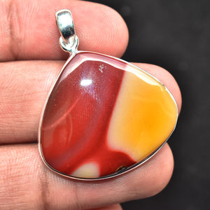 Pendentif Naturel Rouge Mookaite Jaspe Véritable Argent Sterling Fait Main Élégant Pendentif en Pierre Précieuse - Product Image 4