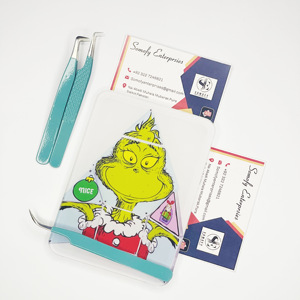 Soporte de Pestañas de Plástico con Diseño Personalizado de Grinch, Soporte de Extensión de Pestañas de Moda, Longitud Mixta, Herramientas de Pestañas Sostenibles de Alta Calidad - Product Image 4