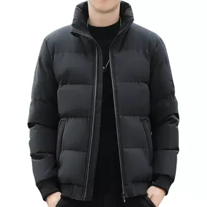 Veste d'hiver pour homme de haute qualité, personnalisée, décontractée, coupe-vent, rembourrée de coton, vêtements d'extérieur, chaude, couleur unie - Product Image 1