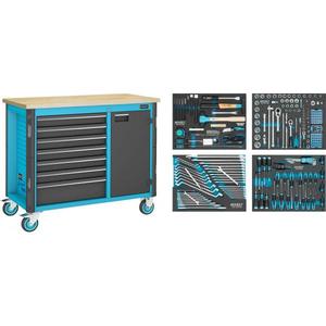 โต๊ะทำงานเคลื่อนที่ Hazet พร้อมลิ้นชัก 7 ช่อง และชุดเครื่องมือ 230 ชิ้น - Product Image 1