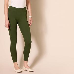 เลกกิ้งสตรีผ้าฝ้ายรัดรูปสีมะกอกเข้มปรับแต่งได้ปรับแต่งได้ปรับแต่ง100% ได้ - Product Image 2