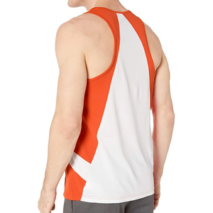 Camiseta Deportiva de Punto sin Mangas para Hombre, Color Naranja Sólido, Cuello Redondo, de Secado Rápido, Fácil de Usar, Calidad Premium - Product Image 2