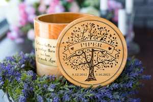 Wood Pet Urn For <b>Ashes</b> <b>Dog</b> Cat <b>Box</b> Personalized Cremation Casket Engraved Bespoke Small Medium Large - Product Image 2