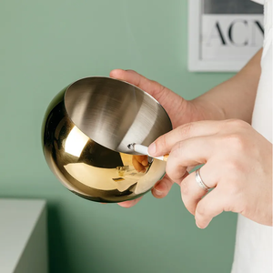 Cenicero de acero inoxidable con boca oblicua para cigarros, respetuoso con el medio ambiente, duradero, de alta calidad, con logotipo personalizado, portátil para el hogar, restaurante, Hotel - Product Image 2