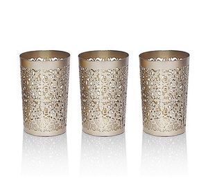 Bougeoir chauffe-plat en fer de variété de luxe ensemble de trois dessus de table unique de fantaisie fait à la main support de chauffe-plat décoratif classique en fer - Product Image 1
