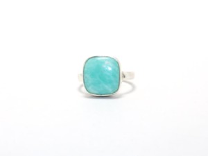 Anillo de Plata de Ley 925 auténtica, piedra preciosa de amazonita personalizada Simple, joyería de plata al por mayor minimalista, artículo de regalo de dedo fino - Product Image 2