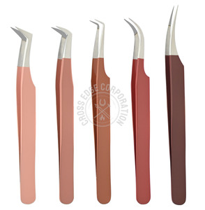 Professional Fiber Tip Eyelash Extension Tweezer Curved Classic Volume Straight Lightweight <b>Tool</b> for Lash Separation Work - Product Image 1
