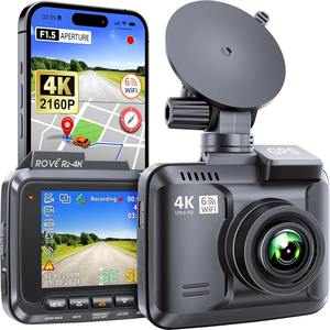 Cámara para Tablero de Auto ROVE R2-4K con WiFi 6 Integrado, GPS, Grabador de Video UHD 2160P, Pantalla IPS de 2.4 Pulgadas, 150 - Product Image 1