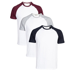 Camiseta Blanca Raglán de Corte Regular para Hombre, Camiseta de Cuello Redondo y Manga Corta, Diseño Personalizado, Tela de Algodón, Venta al Por Mayor - Product Image 2