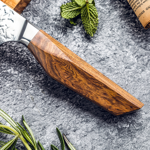 Couteau d'office de cuisine en acier damas, meilleur couteau de chef pour la coupe de fruits avec du bois de rose d'Afrique, de qualité supérieure personnalisée en gros OEM ODM - Product Image 4