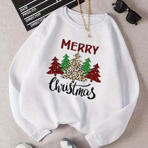 Sudadera con Capucha de Algodón Unisex Personalizada con Estampado Navideño, Cuello Redondo, Transpirable y Resistente a las Arrugas, para Otoño - Product Image 1