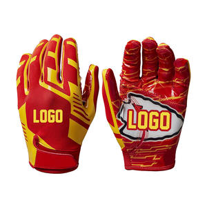 Gants de football en cuir pour receveurs, antidérapants avec paume en silicone pour l'entraînement hivernal, commande en gros directement de l'usine - Product Image 1