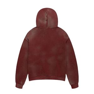 Sweat à capuche délavé à l'acide de qualité supérieure pour hommes, coton mélangé, durable, anti-rides, brodé, tenue décontracté, automne - Product Image 5