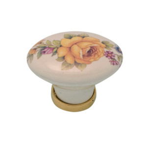 Pomolo in Porcellana Ovale con Base Figura 18 mm 35x25 - Product Image 1