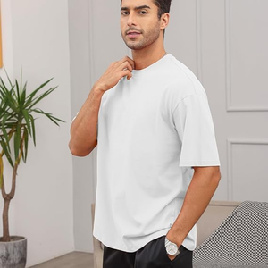 Camiseta pesada de gran tamaño de algodón 100% de alta calidad con impresión personalizada perfecta para toda la temporada camiseta lisa en blanco para hombre - Product Image 2