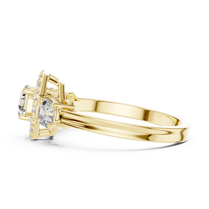 Anillo de Compromiso de Diamante Cultivado en Laboratorio de Lujo, Corte Octogonal, Banda Chapada en Rodio, Certificado IGI, Oro Amarillo de 18 Quilates para Eventos de Glamour Diario - Product Image 3