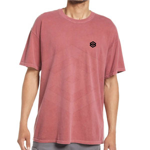 Camiseta de manga corta de verano hecha a medida, camiseta de hombro caído de gran tamaño de tela de algodón 100% - Product Image 2