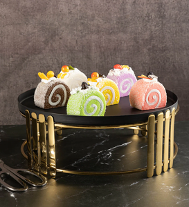Tema establecido, bonita Circular, gran oferta, soporte de pastel de Metal chapado en oro, soporte de pastel y repostería moderno creativo, pastel - Product Image 4