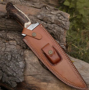 ใหม่ล่าสุดด้ามจับไม้แปลกใหม่ทำจากทองเหลืองสลักลายธนูมีดล่าสัตว์ทำจากเหล็กดามัสกัสทำด้วยมือ - Product Image 5