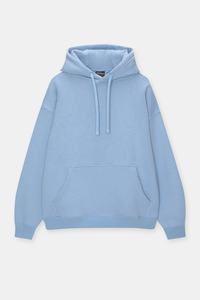 เสื้อฮู้ดเก็บความร้อนขนแกะ100% โอเวอร์ไซส์สำหรับผู้ชายเสื้อฮู้ดแบบสั่งทำสีฟ้าอ่อน - Product Image 5