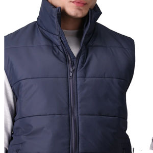 Fabricant de vestes sans manches matelassées à capuche OEM |   Vestes de protection contre le froid en polyester avec fermeture éclair - Product Image 3