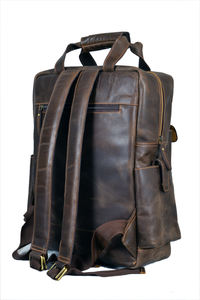 Fournisseur en gros 100% sac à dos en cuir véritable à la mode et décontracté de couleur unie - Product Image 3