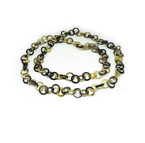 Collier en corne de buffle en forme de haricot épais, naturel, écologique, religieux, fait à la main en Inde - Product Image 2