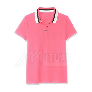 Estilo corto informal de mujer más vendido para camisetas Polo Top de tela de punto transpirable con patrón sólido Precio de fábrica - Product Image 1
