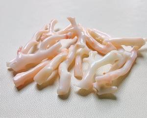 <b>Stick</b> Japanese Coral, 13 pieces, White Coral <b>Smooth</b> Polished <b>Stick</b> , White Coral Pink <b>Stick</b> Loose Gemstone - Product Image 1