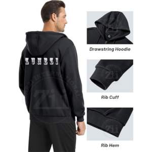 Sudadera con Capucha de Diseñador para Invierno, Estilo Urbano, Hombros Caídos, Estampada y Bordada, Corte Regular, Venta al por Mayor, 100% Algodón, para Hombre - Product Image 4