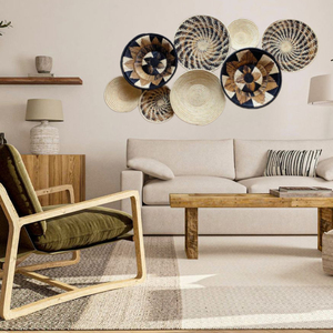 Auténtica belleza vietnamita: tapices redondos hechos en Vietnam con materiales naturales de buena calidad para la decoración de casas y paredes - Product Image 5