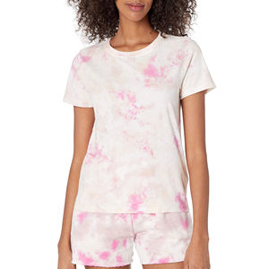 Venta al por mayor de camisetas de algodón para Mujer | Tops lisos de manga corta con cuello redondo para Mujer | Cómodas Camisetas básicas informales de verano con cuello redondo - Product Image 1