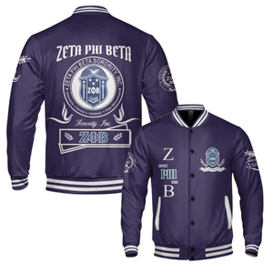 Zeta Phi Beta 1920 Azul Blanco Varsity Sorority Letterman Jacket ZPB Greek Life Chenille Patch Founders Day Wear Bordado - Product Image 6