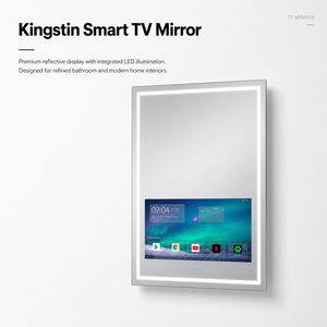 Kingstin Espejo TV LED de Vidrio HD Sin Marco <span class=keywords><strong>para</strong></span> Baño, Pantalla Táctil con App Inteligente, Tamaños 100% Personalizados - Product Image 1