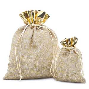 Bolsa de Yute Dorada Florentina para Recuerdos de Fiesta - Product Image 3