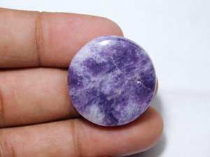 Hermosa calidad de Grado Superior 100% Lepidolita púrpura natural Cabujón de forma de corte redondo Piedra preciosa suelta para hacer joyería OEM a granel - Product Image 3