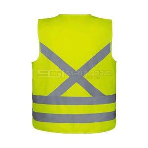 Gilet de sécurité réfléchissant en polyester 100% avec logo personnalisé pour la construction en extérieur, vestes de sécurité en maille à LED pour les ingénieurs - Product Image 5