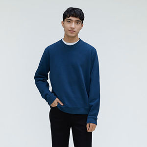 Automne hiver hommes 100% coton ample polaire doublé à capuche nouveau à la mode solide Streetwear sweat - Product Image 2