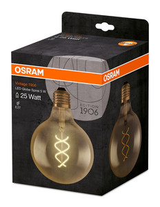 Lámpara de globo de cristal LED en espiral Osram E27 4W 2000K vintage de 1906 (4058075092136) - Product Image 2